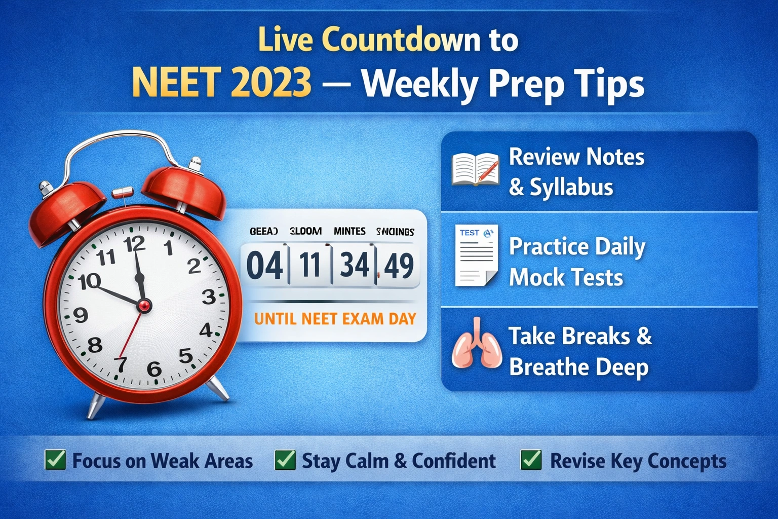 Live Countdown to NEET 2023 — Weekly Prep Tips